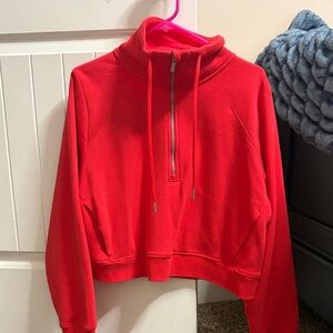 Bright Red Women's Cropped Sweater